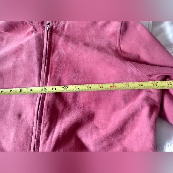 Liz Golf by Liz Claiborne Suede Lined Zip Up Jacket Snap Collar Sleeves S - Picture 7 of 12